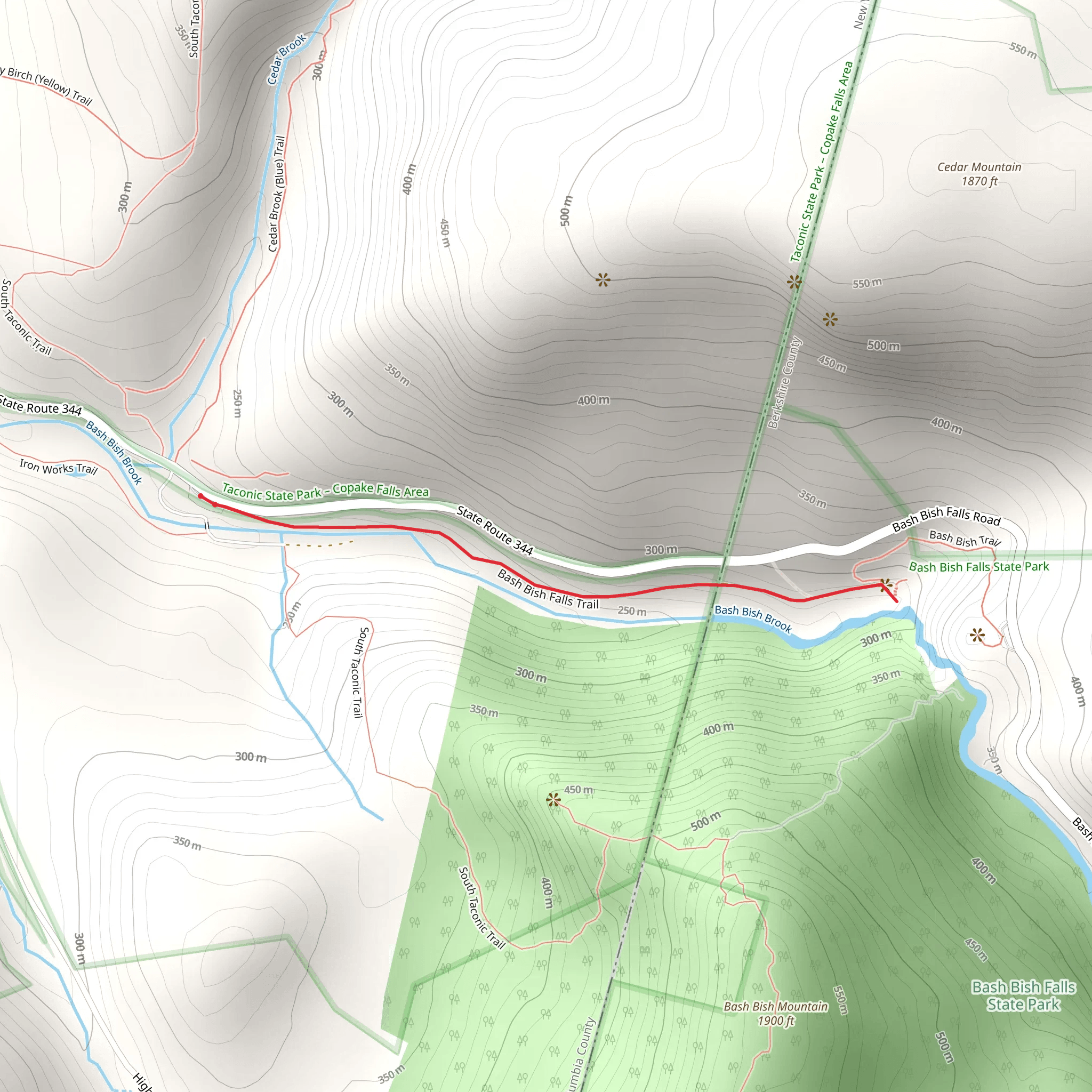 Bash Bish Falls Trail mobile static map