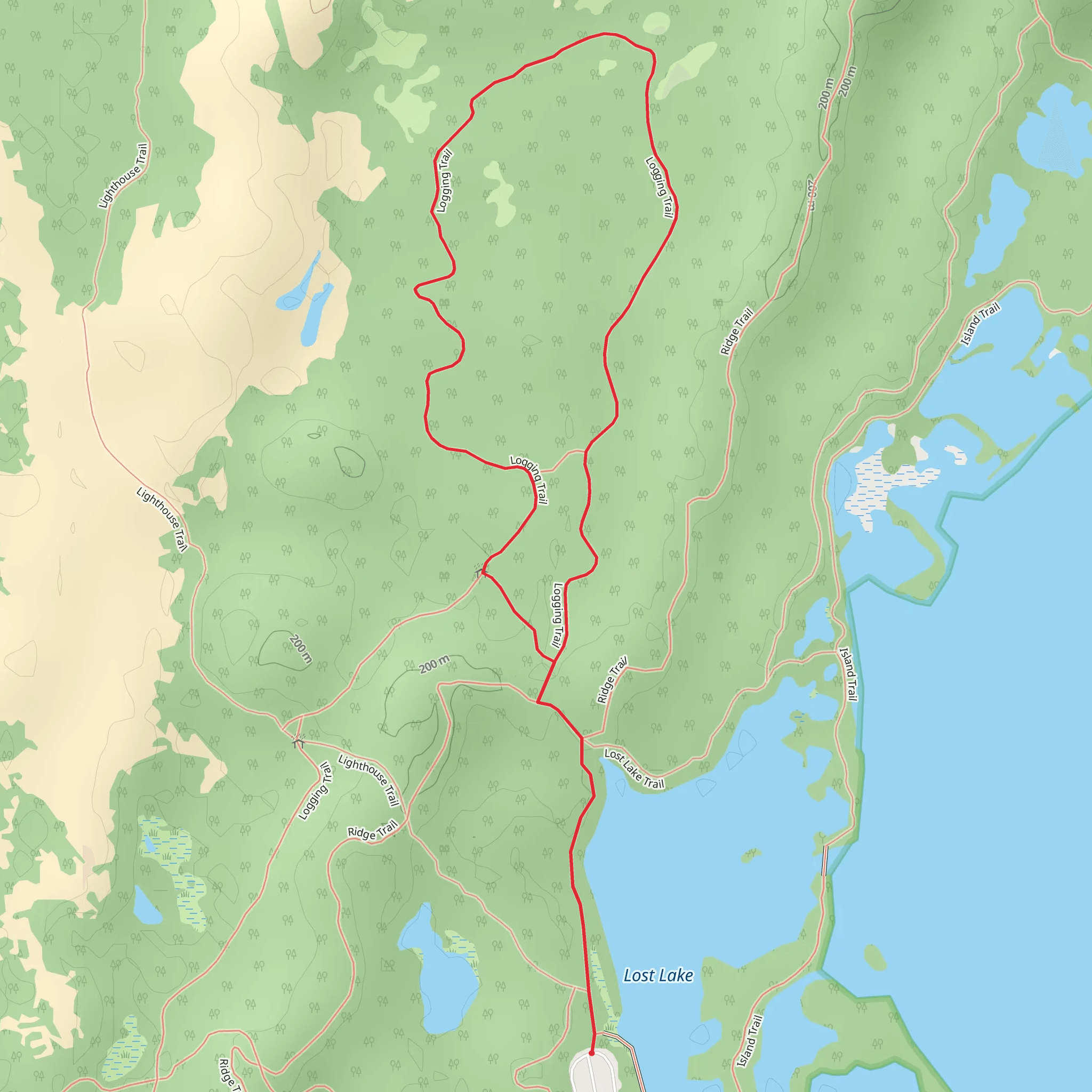 Logging Loop via Lost Lake Trail mobile static map