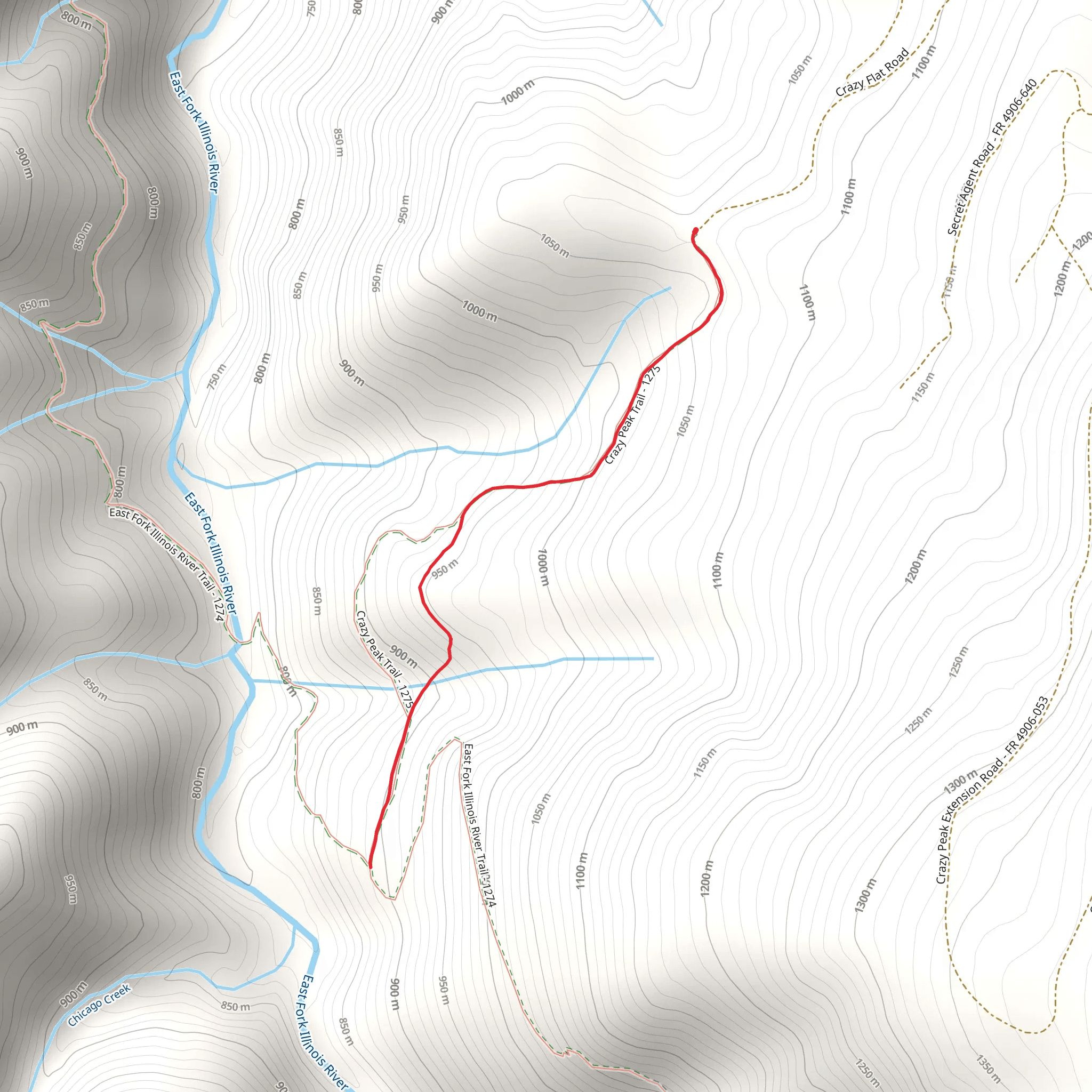 Crazy Peak Trail mobile static map
