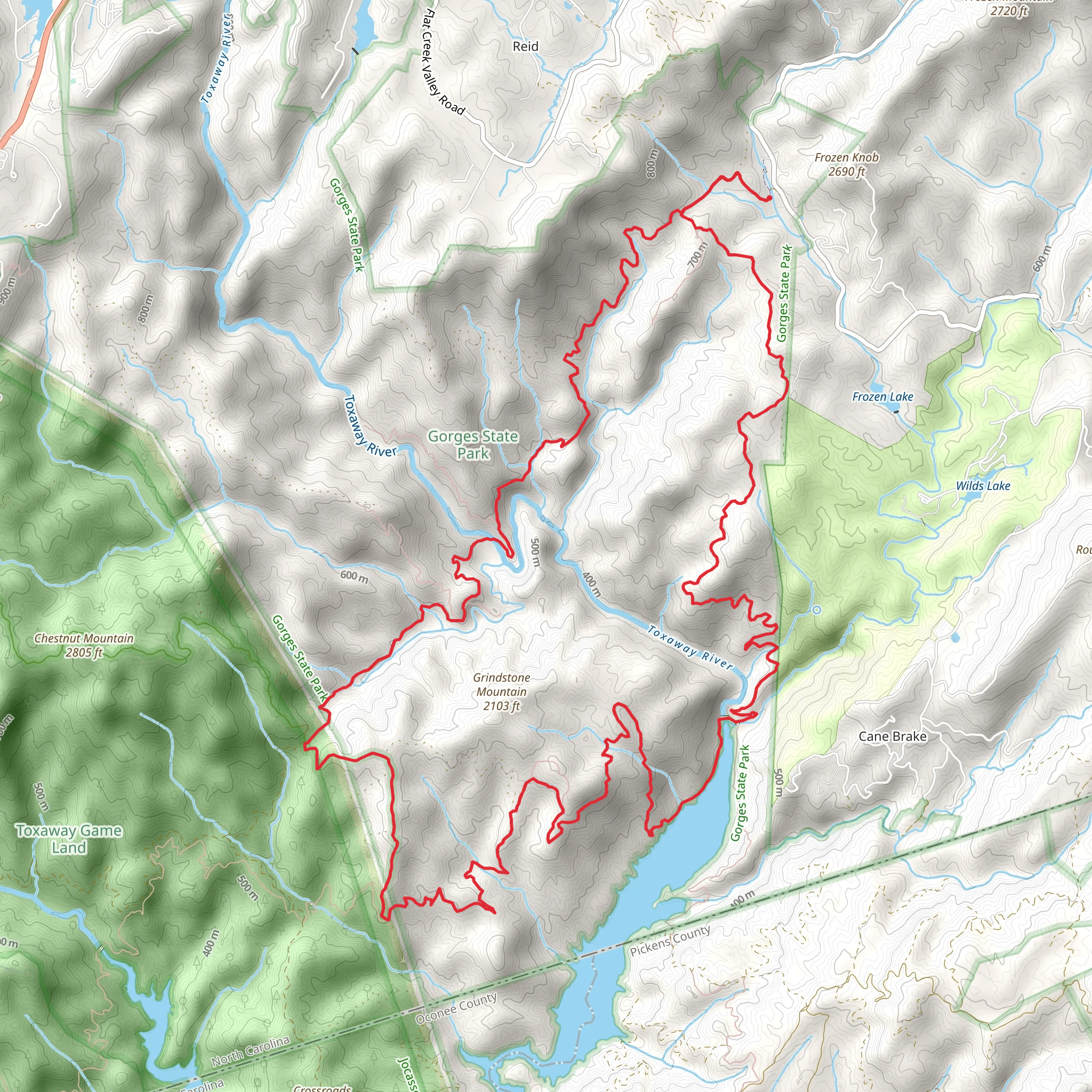 Auger Hole Trail and Foothills Trail Loop mobile static map