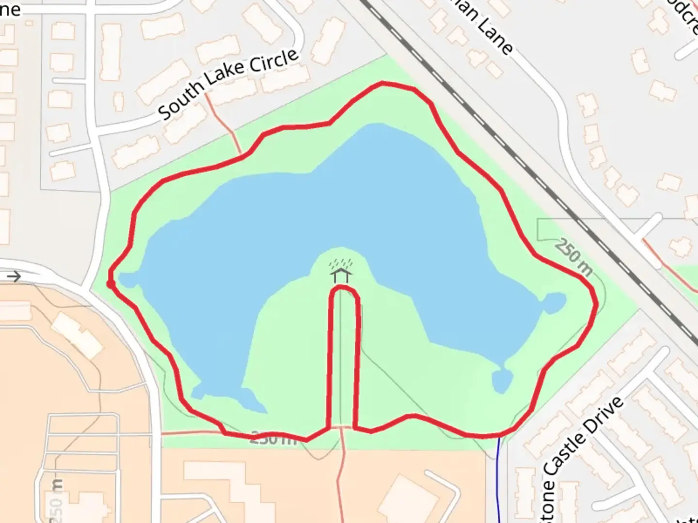 An image depicting the trail Ledgeview Center Loop and its surrounding area.