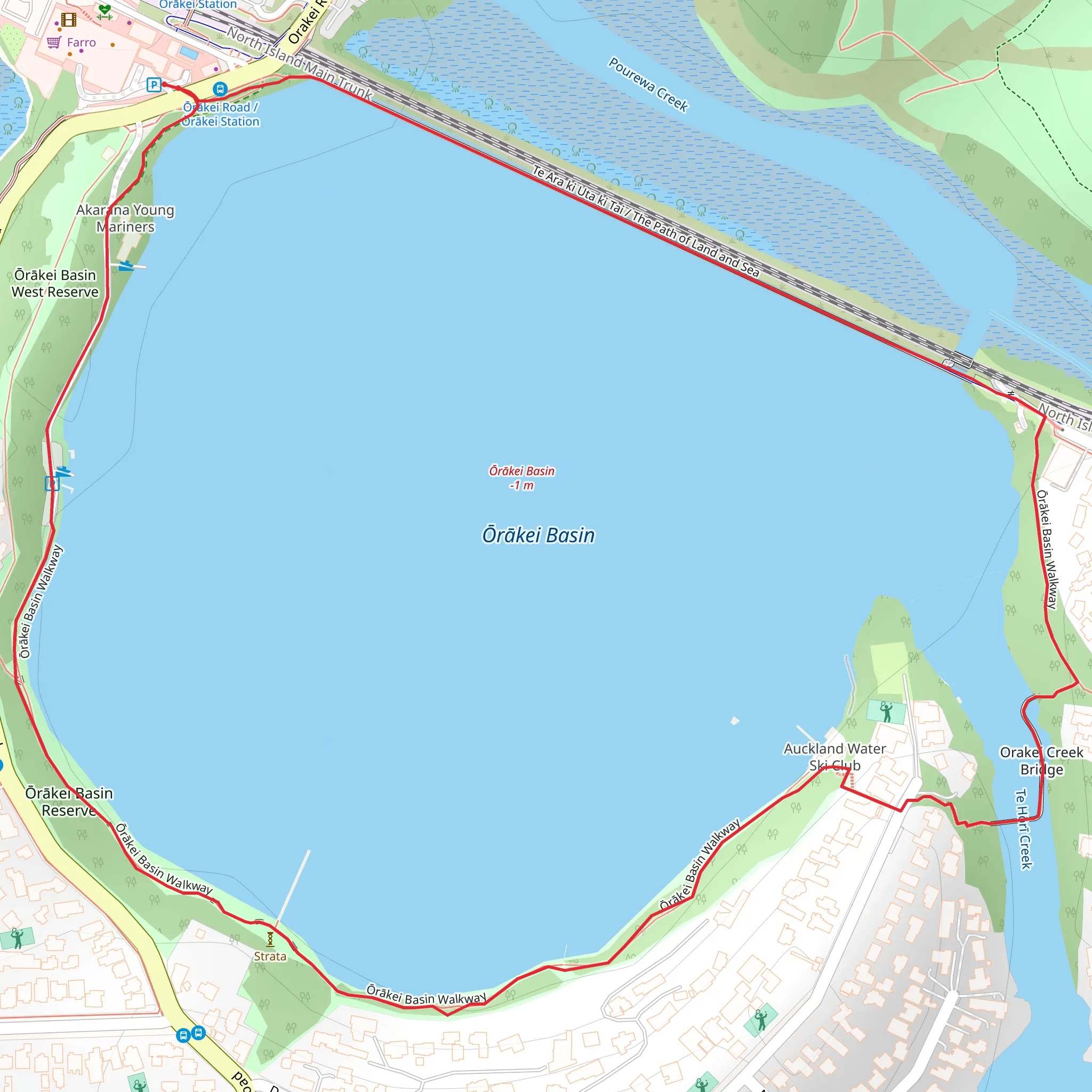 Orakei Basin Walkway mobile static map