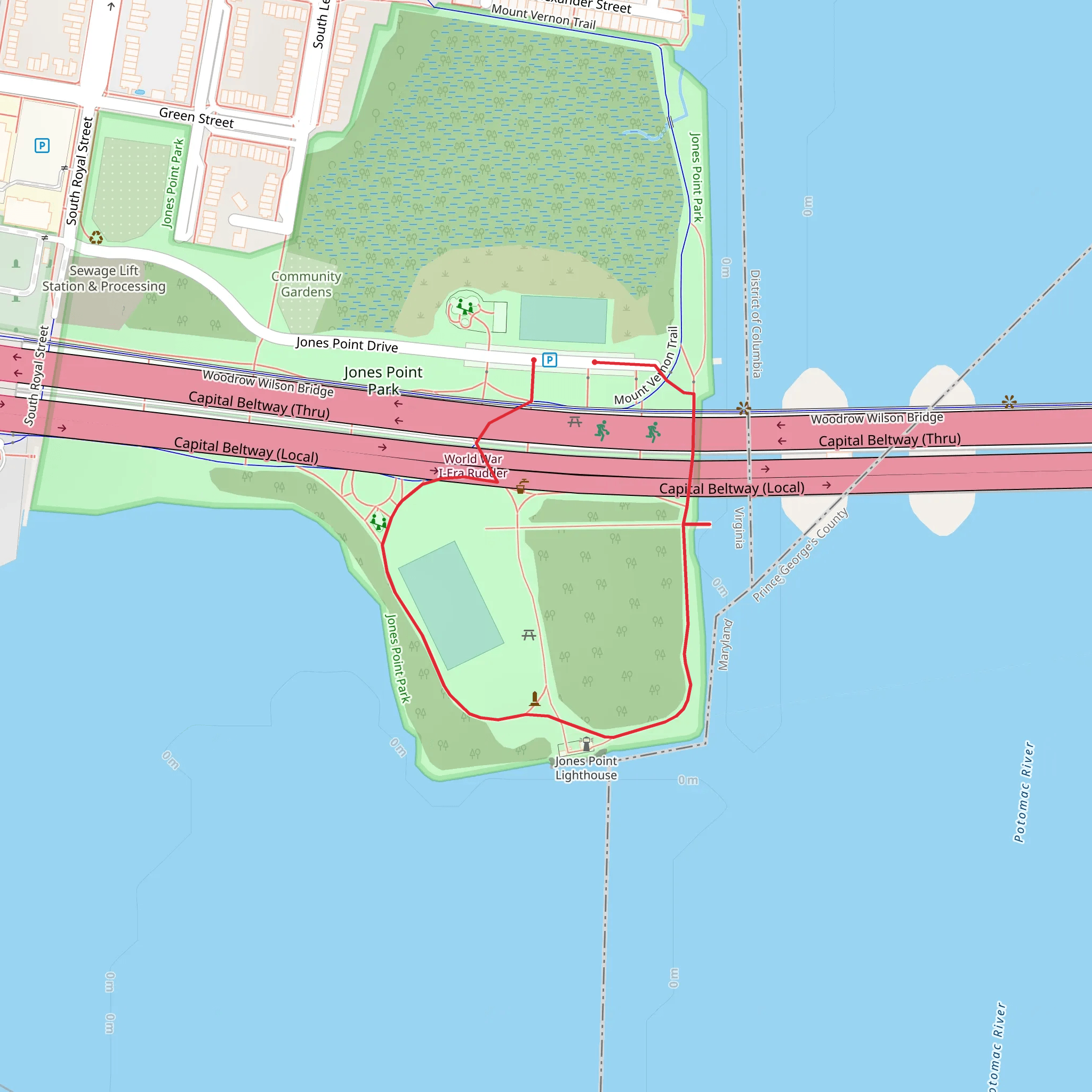 Jones Point Park Loop mobile static map