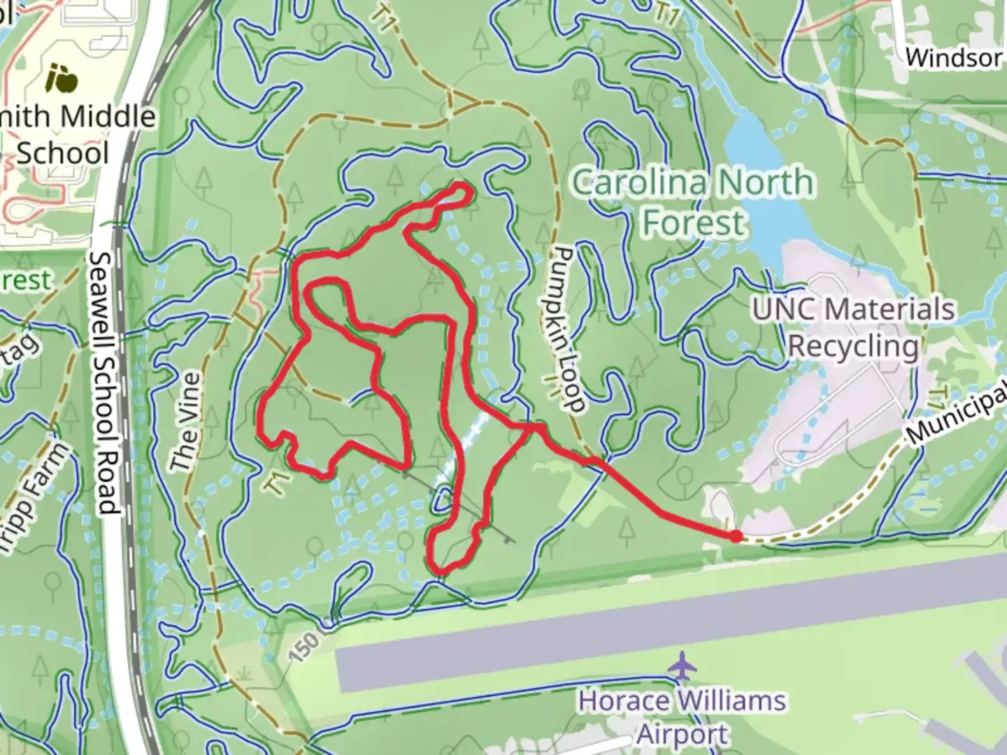 An image depicting the trail Neverland Inner Loop and its surrounding area.