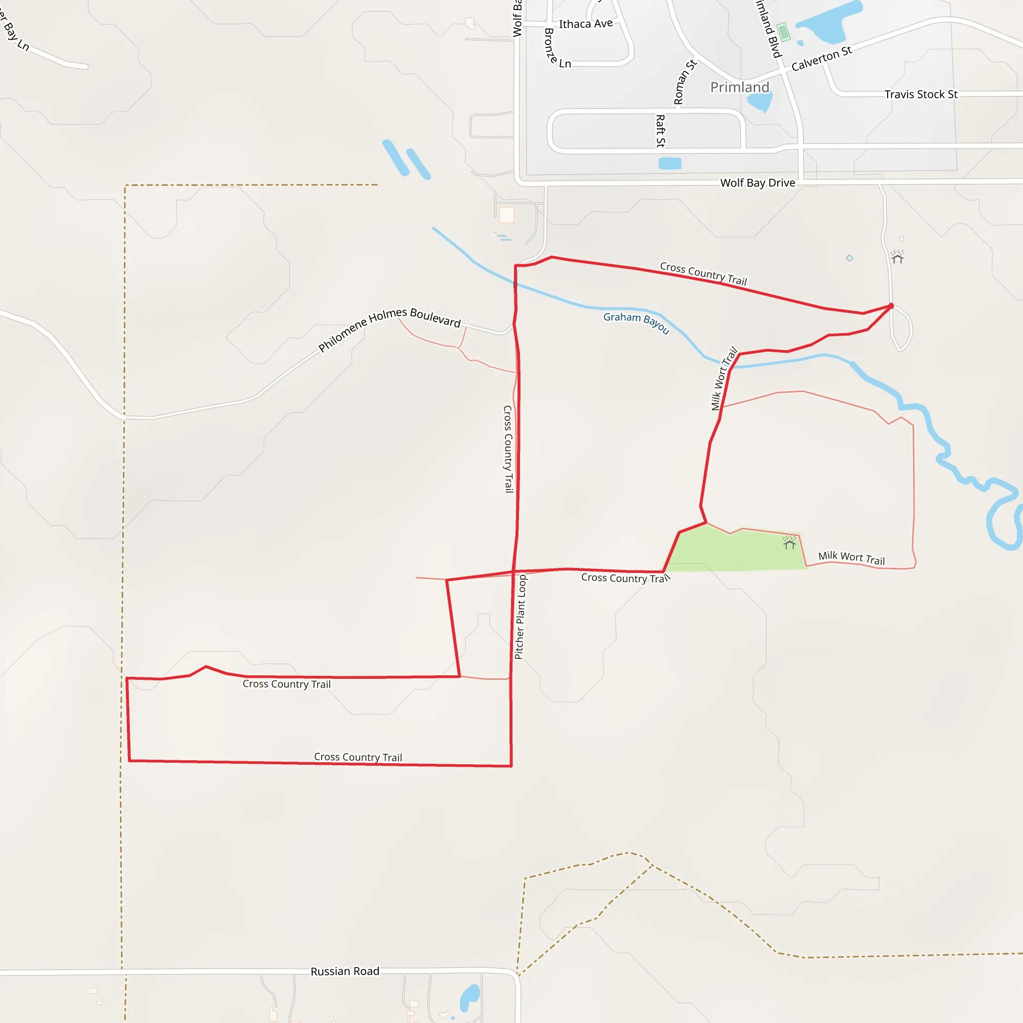 Cross Country Loop Trail - Wolf Bay Drive mobile static map