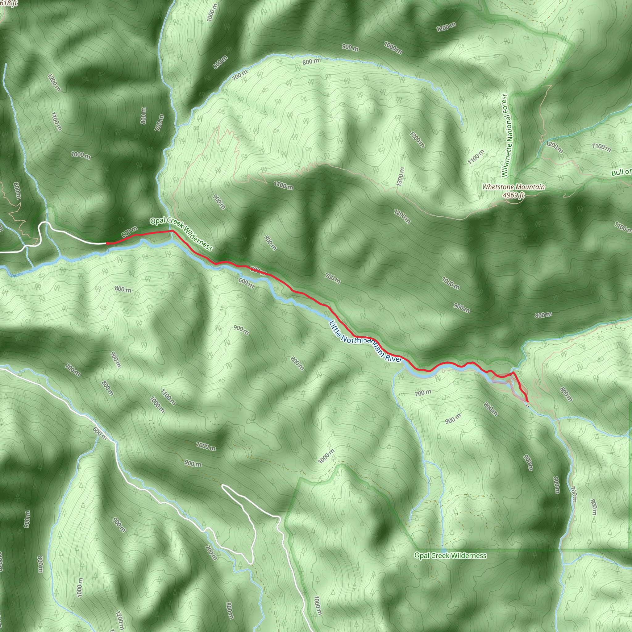 Walk along Little North Santiam River mobile static map