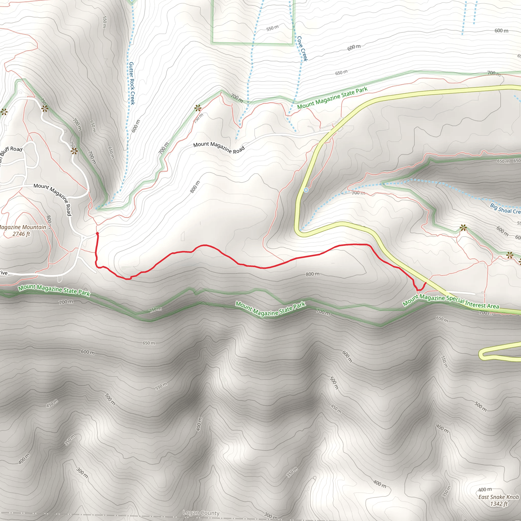 Mossback Ridge Trail mobile static map