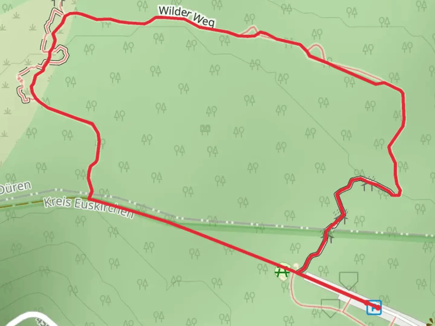 An image depicting the trail Wilder Weg Loop and its surrounding area.