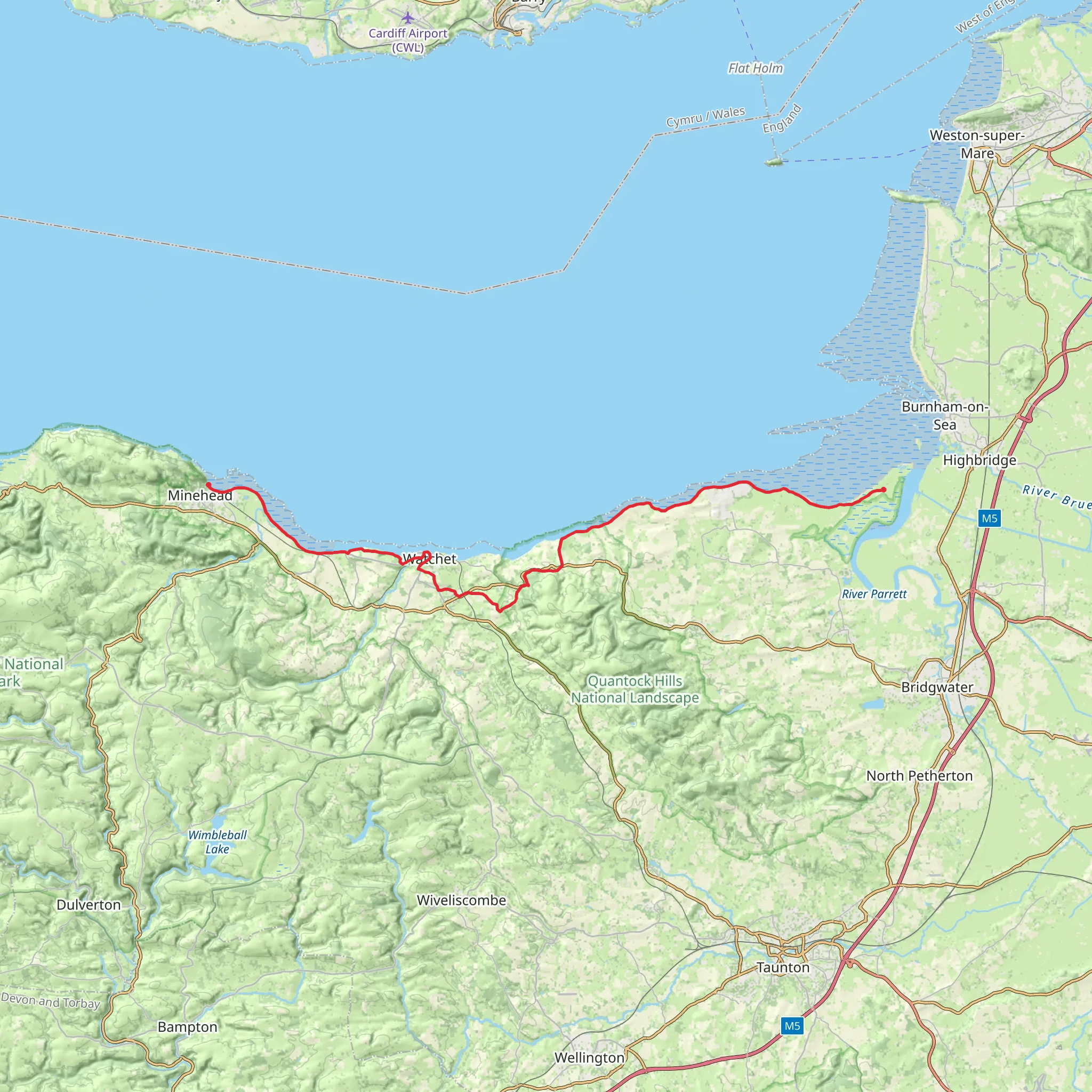 West Somerset Coast Path mobile static map
