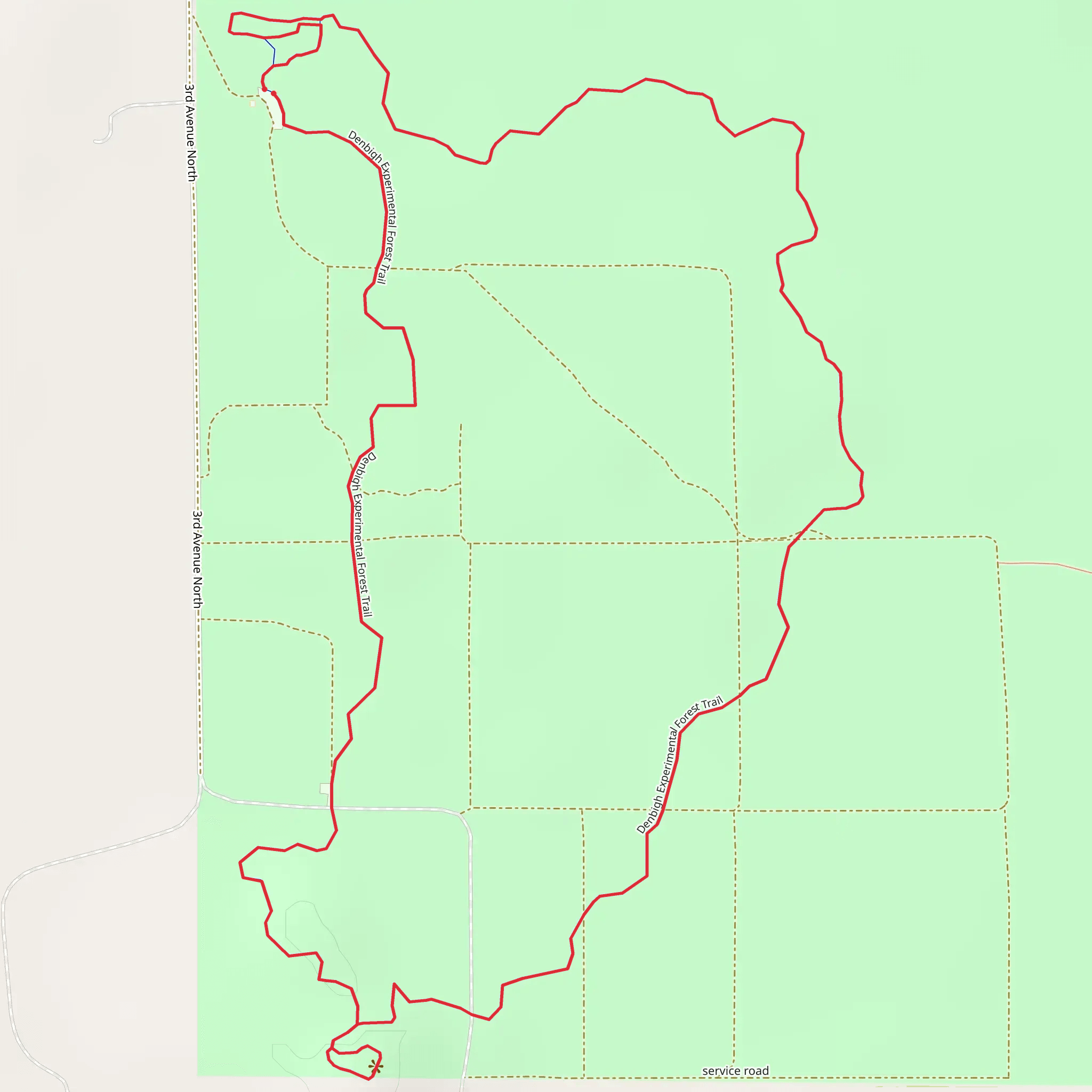 Denbigh Experimental Forest Loop Trail mobile static map