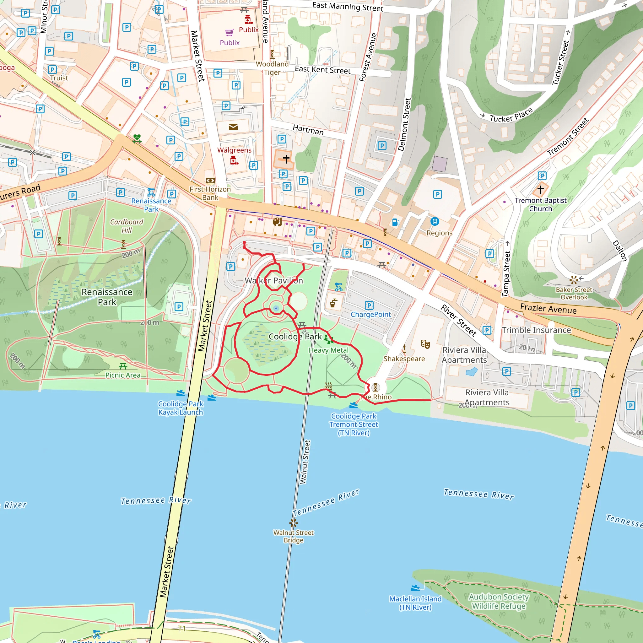 Coolidge Park Loop mobile static map