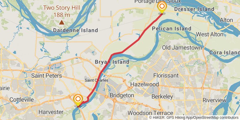 Katy Trail stage 14 Map