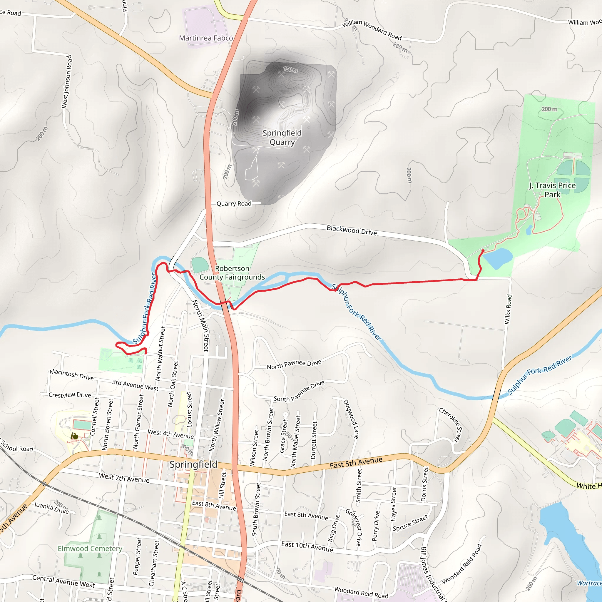 Springfield Greenway mobile static map