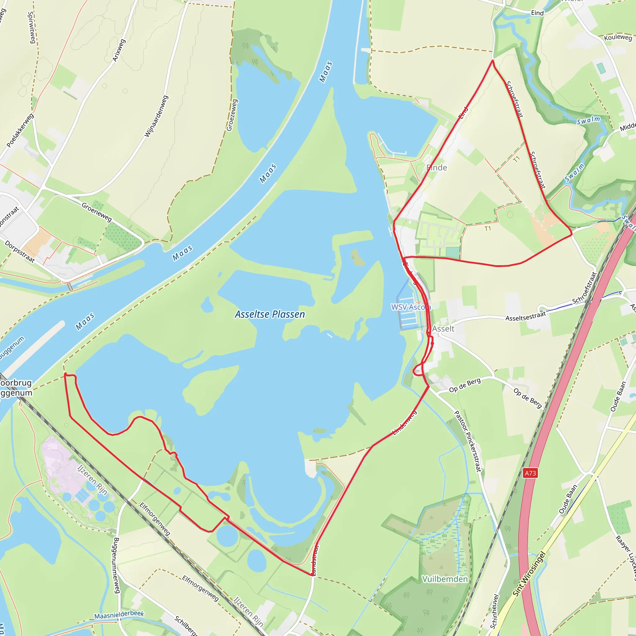 Asseltse Plassen via Schroefstraat and Elfmorgen Weg mobile static map