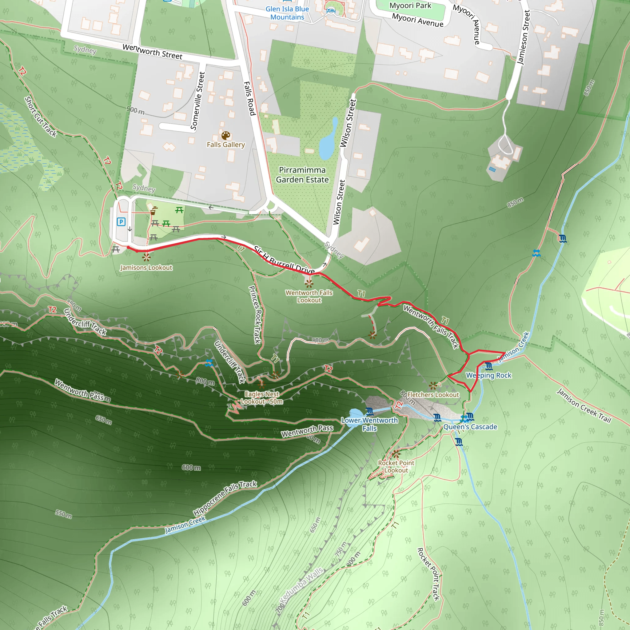 Weeping Rock Circuit mobile static map