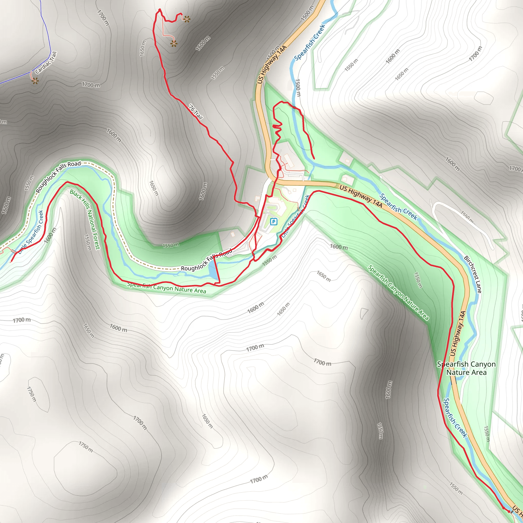 Roughlock Falls Nature Area, Spearfish Creek Walk mobile static map