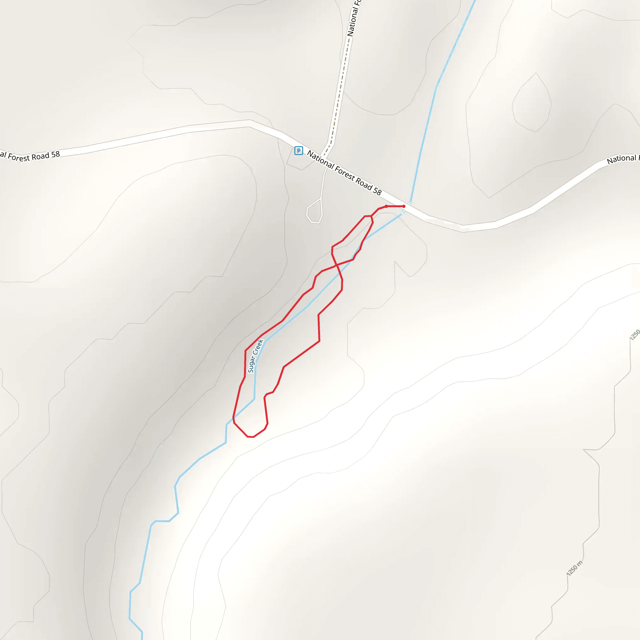 Sugar Creek Loop Trail mobile static map