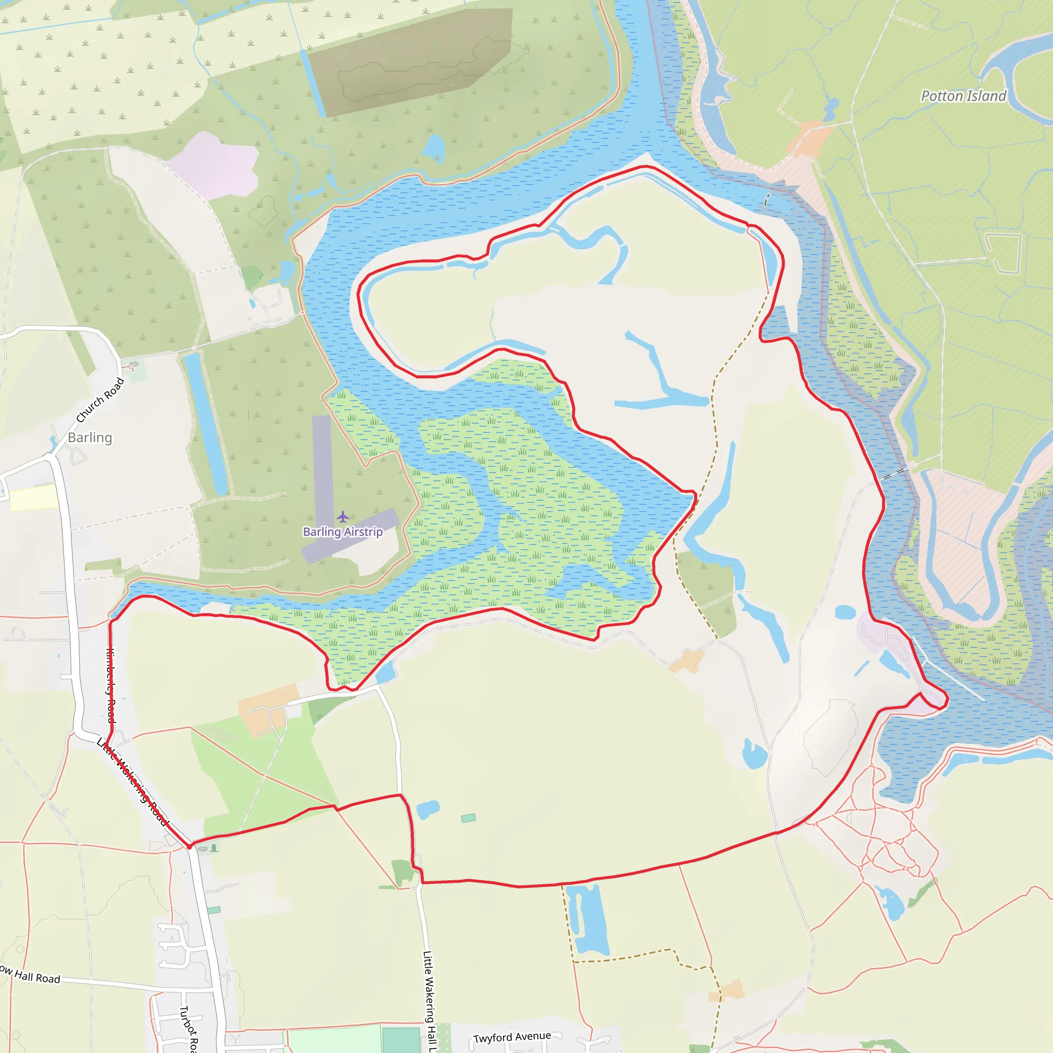 Potton Island Loop - Barling mobile static map