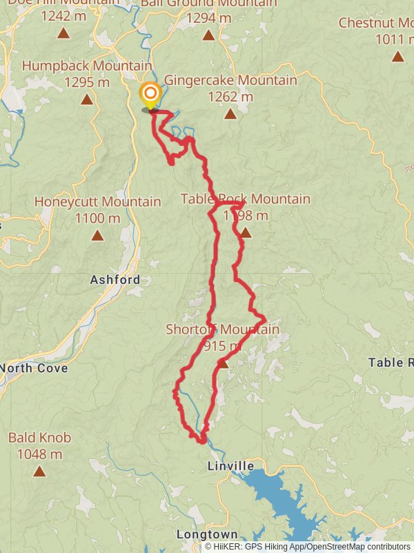 Linville Gorge Trail mobile static map