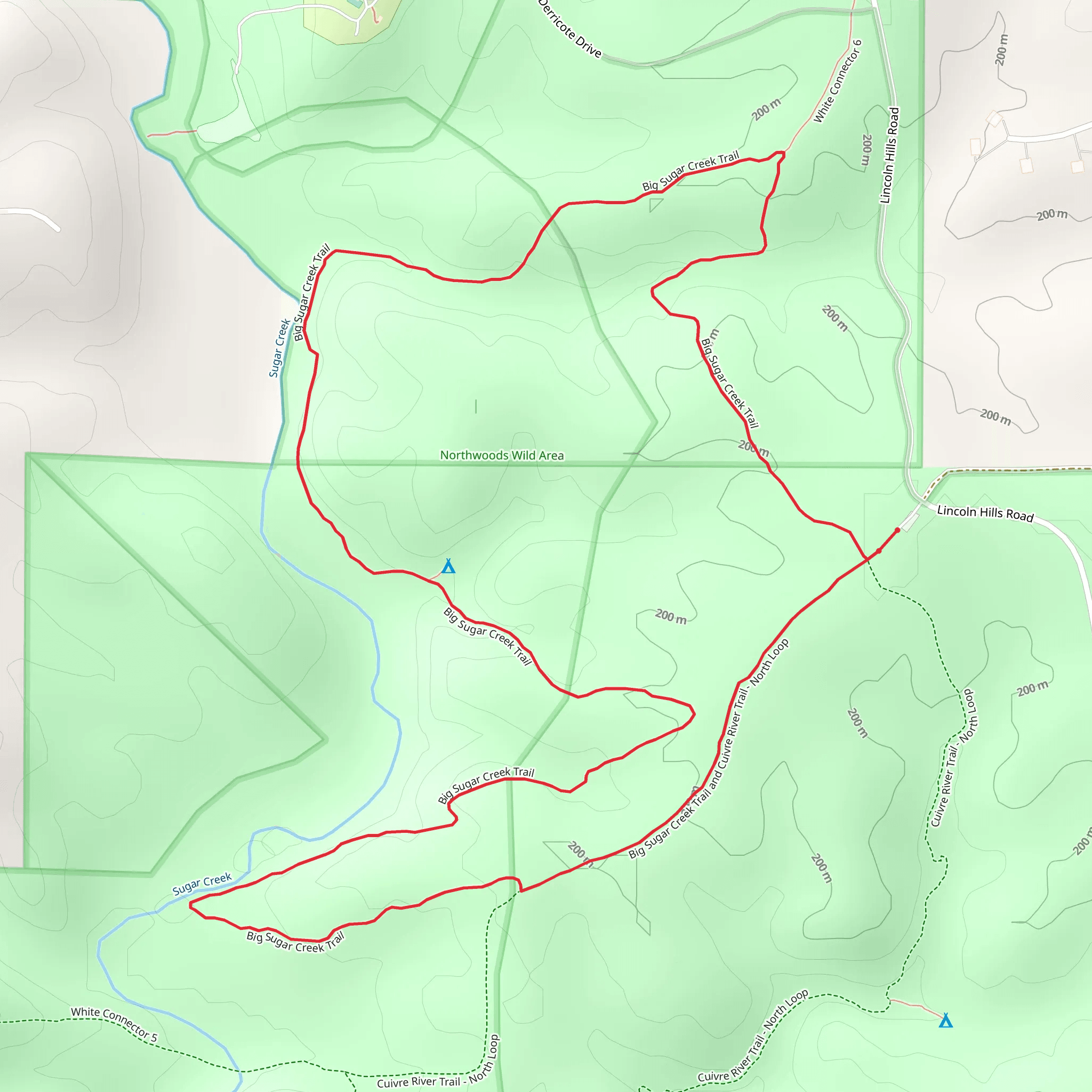 Big Sugar Creek Loop Trail mobile static map