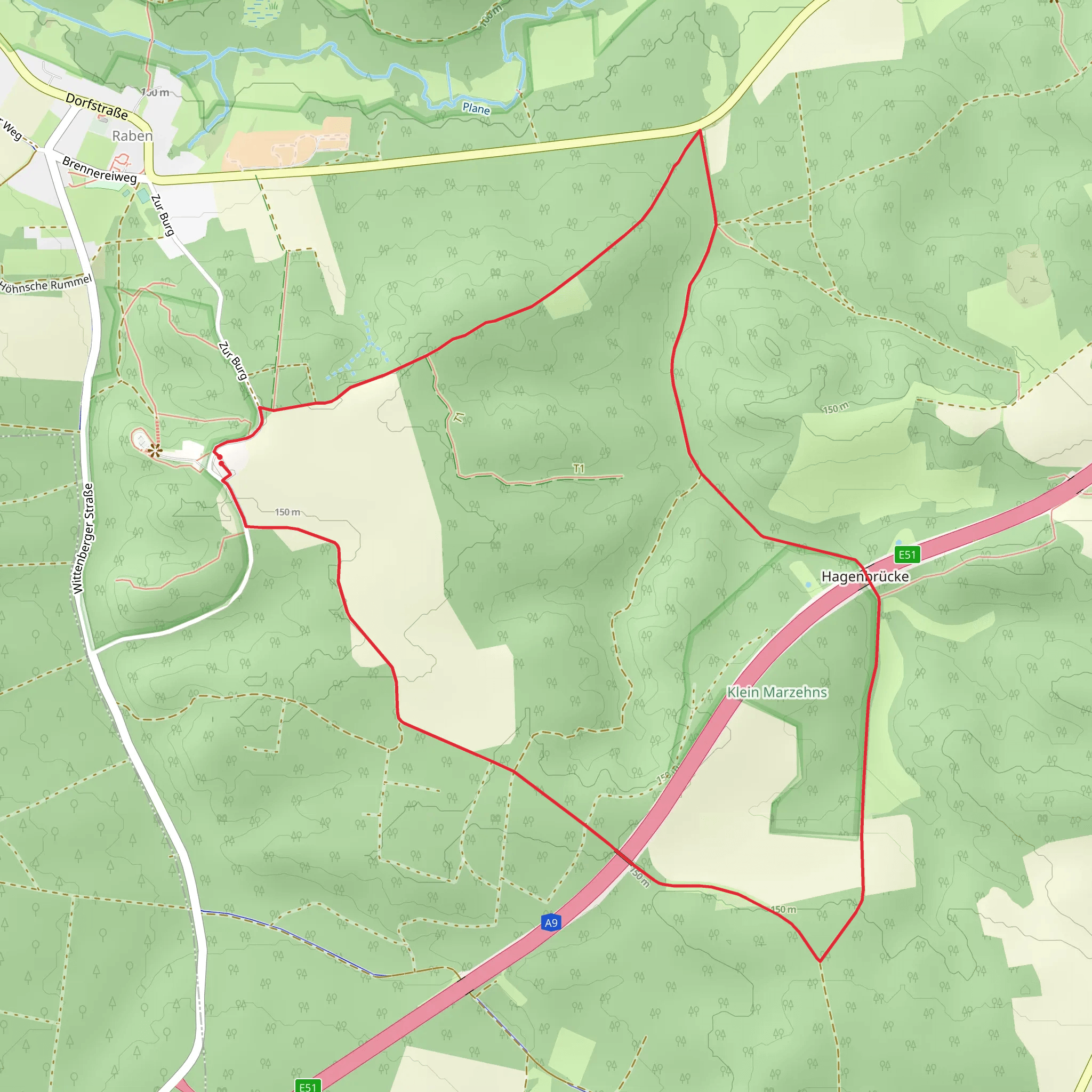 Naturparkrundwanderweg and Bergmolchwanderweg mobile static map