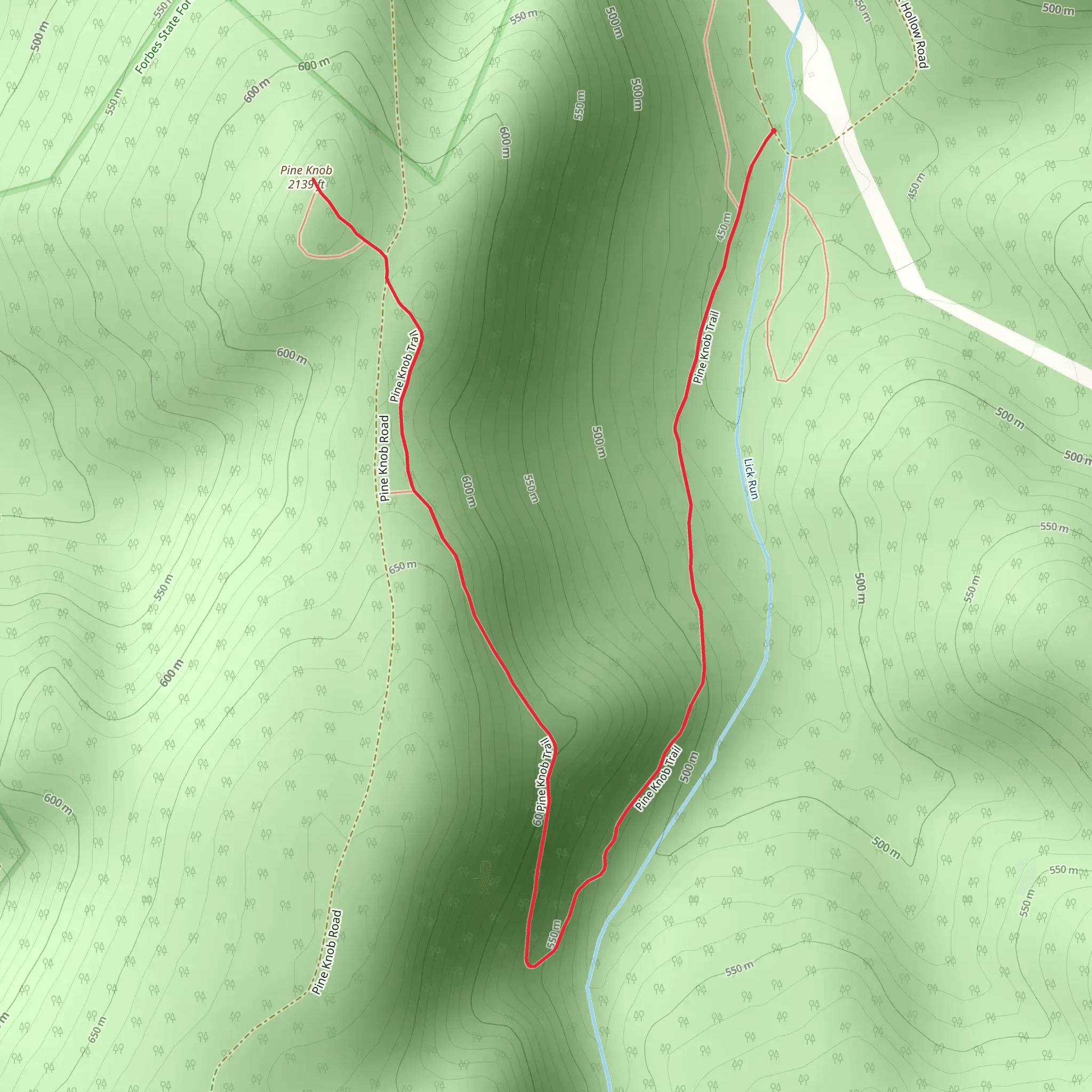 Pine Knob Trail mobile static map