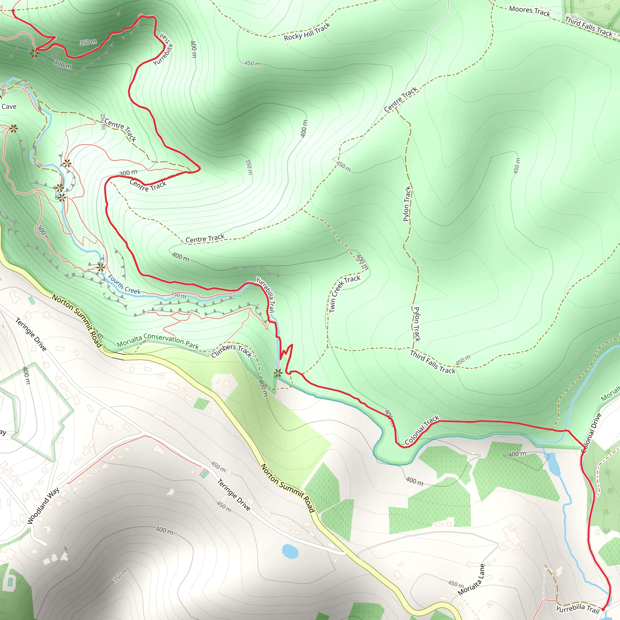 Norton Summit to Morialta Walk mobile static map