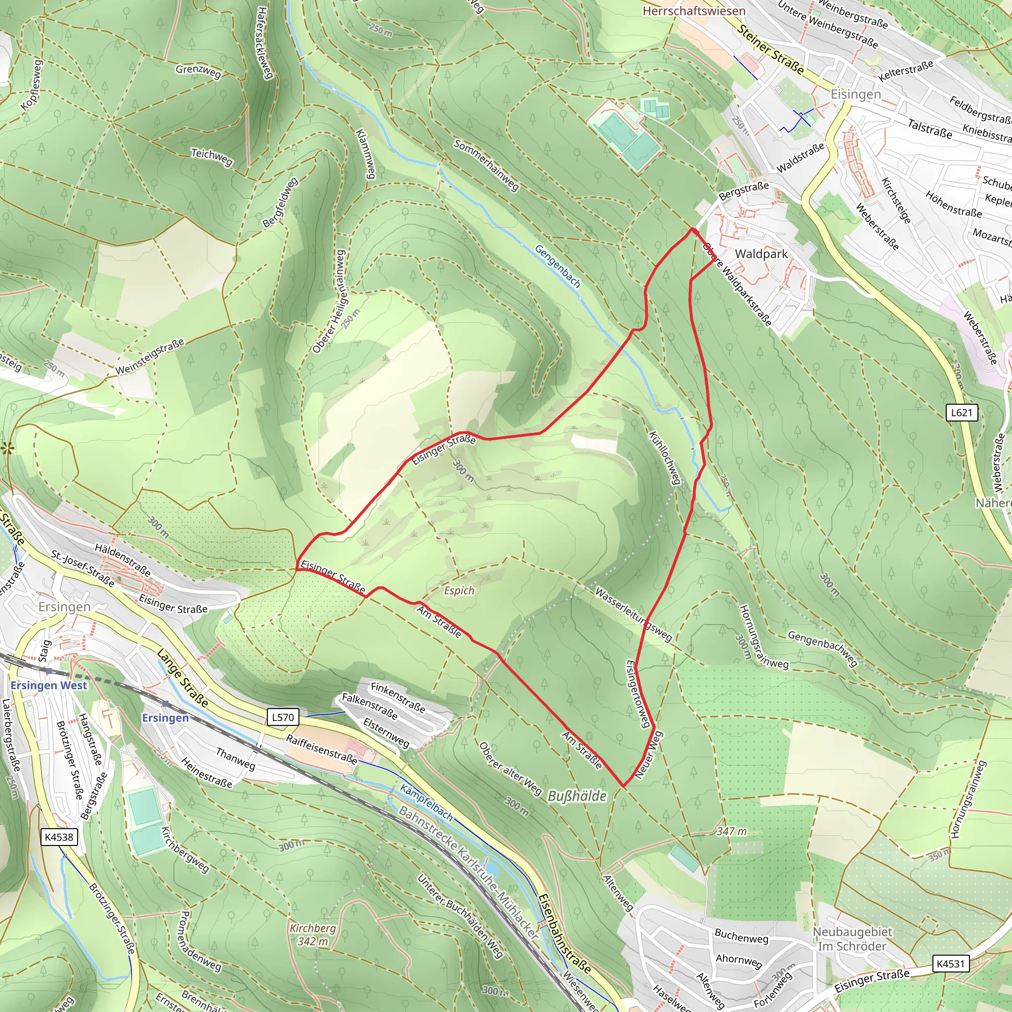 Eisinger Strasse mobile static map