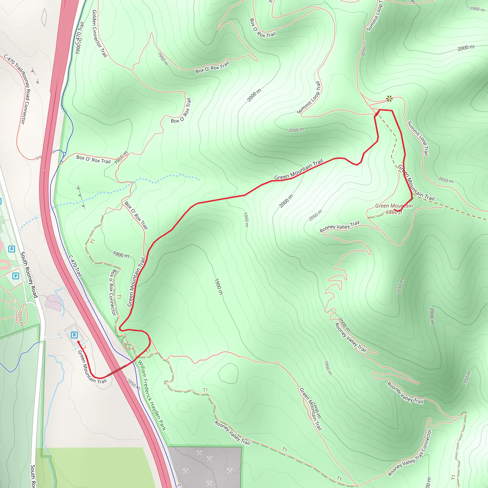 Green Mountain Trail mobile static map