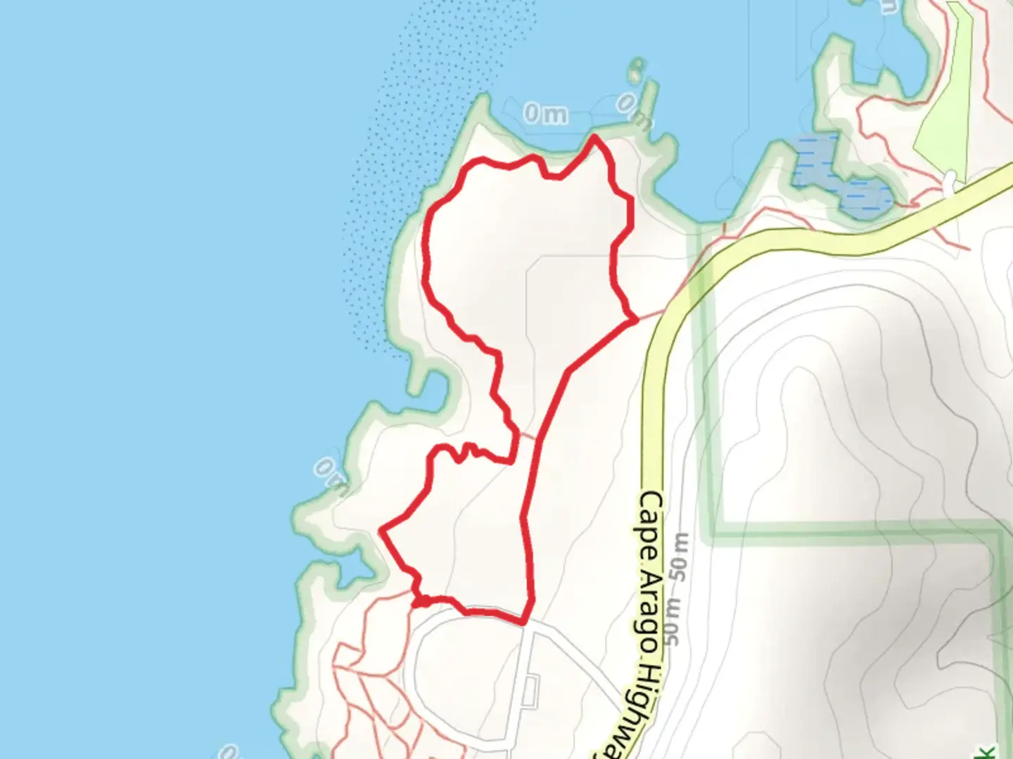An image depicting the trail Cape Arago Highway Loop and its surrounding area.