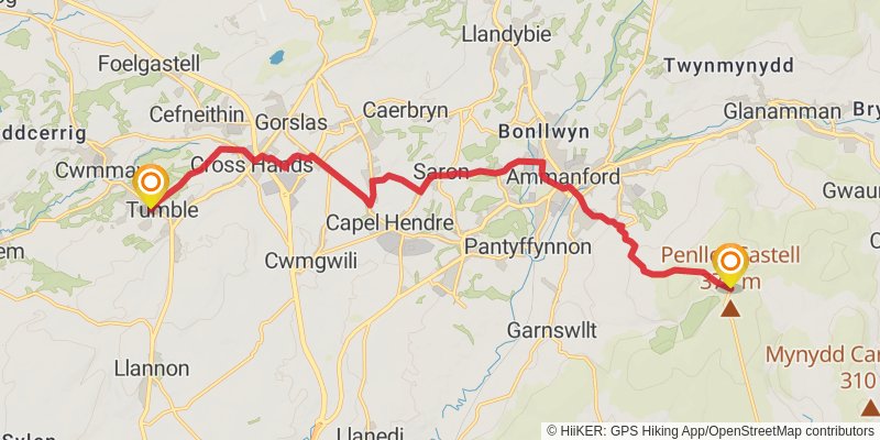 Wales Cistercian Way stage 9 Map