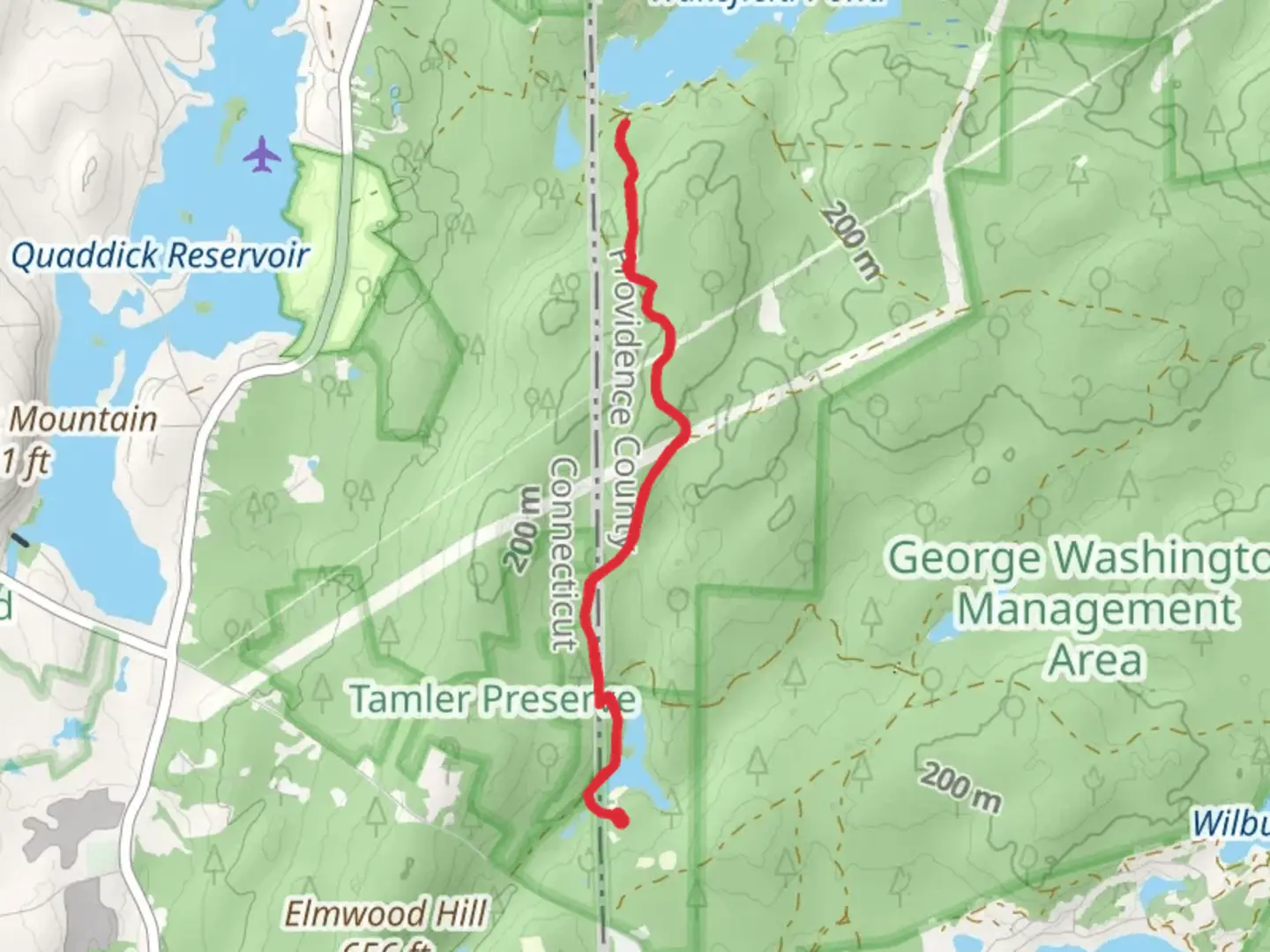 An image depicting the trail Peck Pond to Wakefield Pond and its surrounding area.