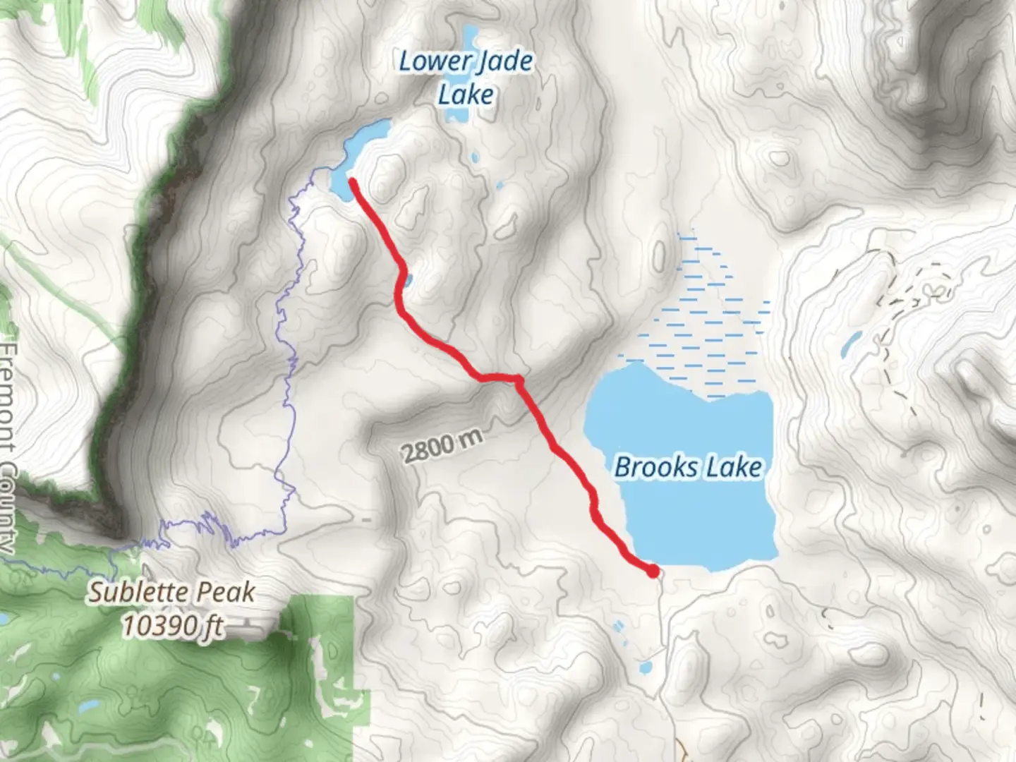 An image depicting the trail Upper Jade Lake and Brooks Lake Trail and its surrounding area.