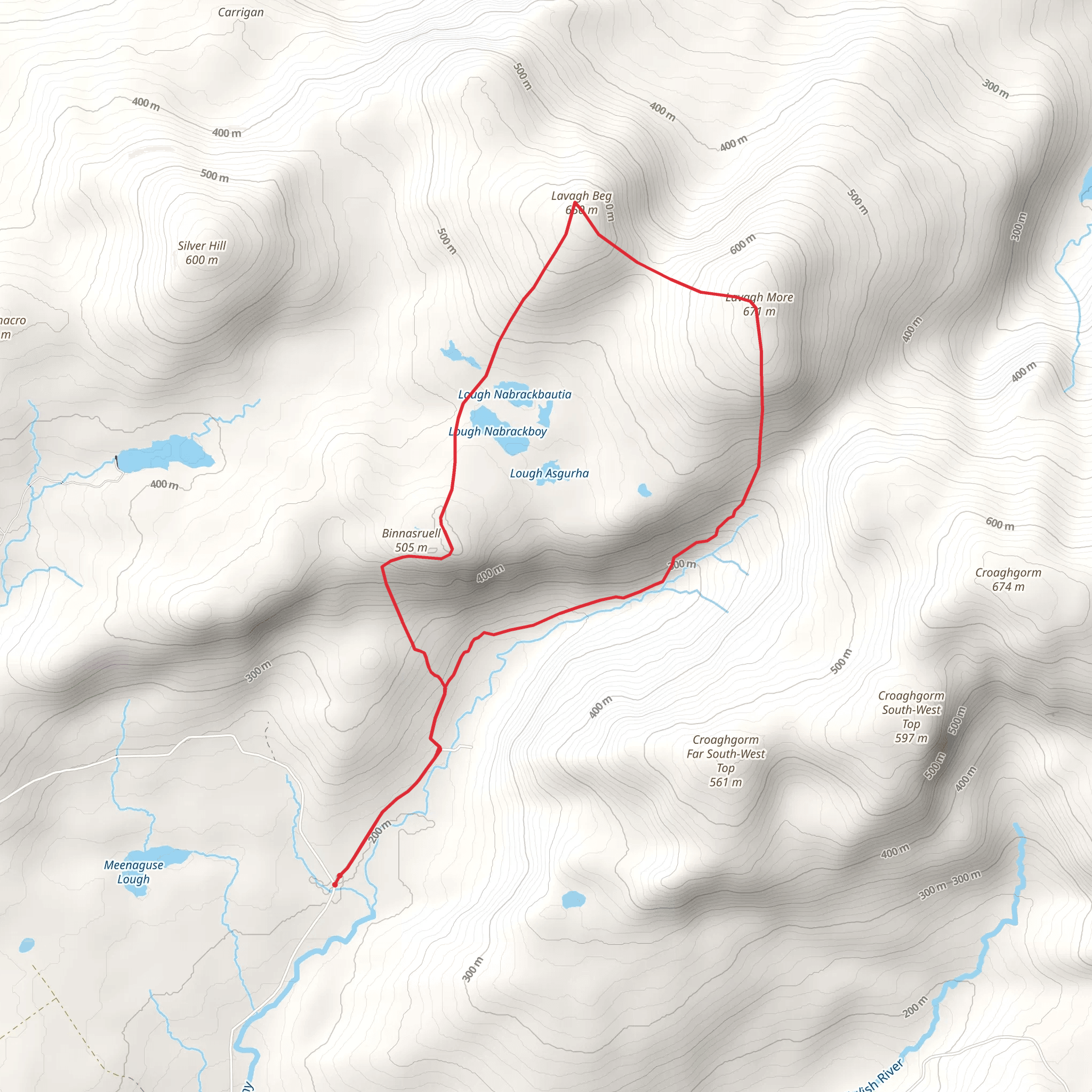 Sruell Loop via Lavagh More mobile static map