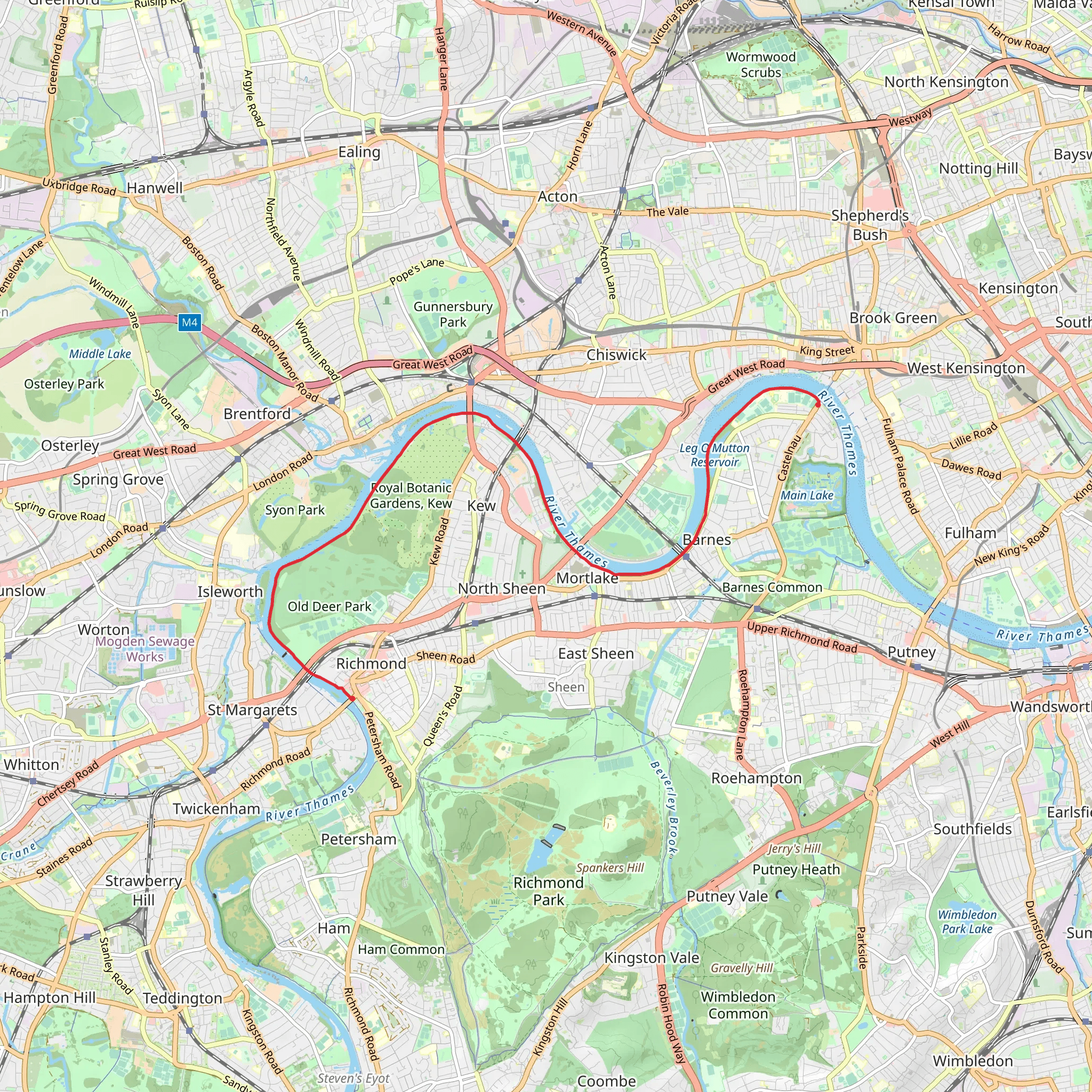 Chiswick Reach to Horse Reach Walk mobile static map