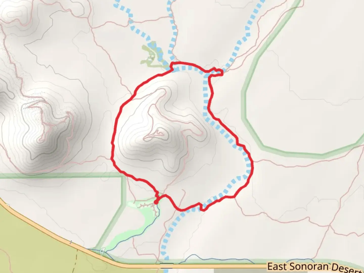 An image depicting the trail Apache Wash Loop Trail and its surrounding area.