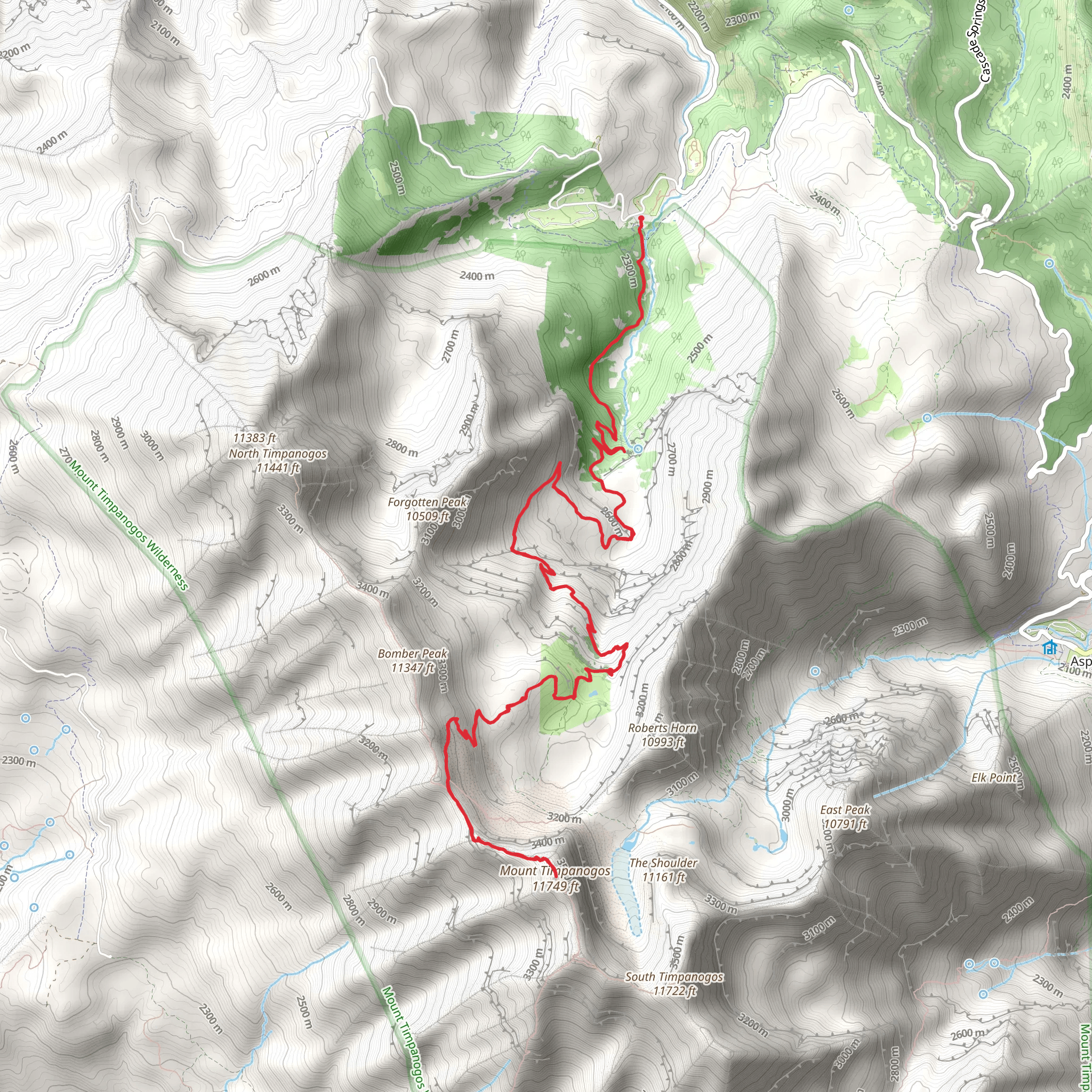 Mount Timpanogos via Timpooneke Trail mobile static map