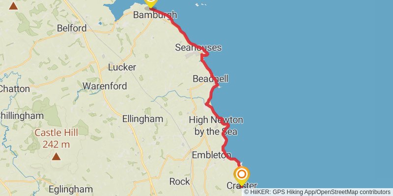 Ravenglass to Holy Island Walk stage 16 Map