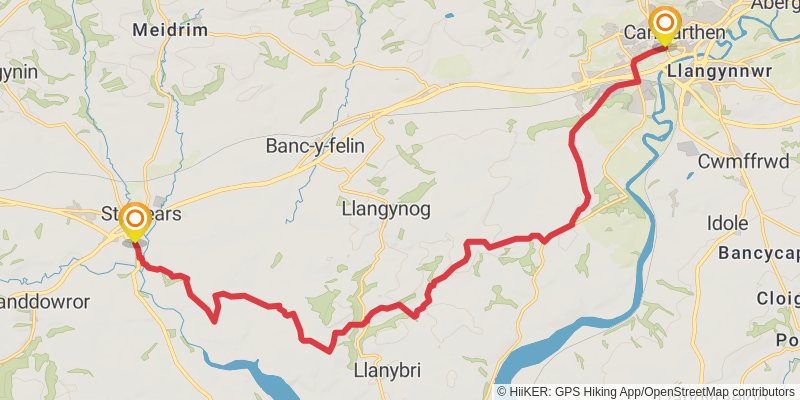 Wales Cistercian Way stage 11 Map