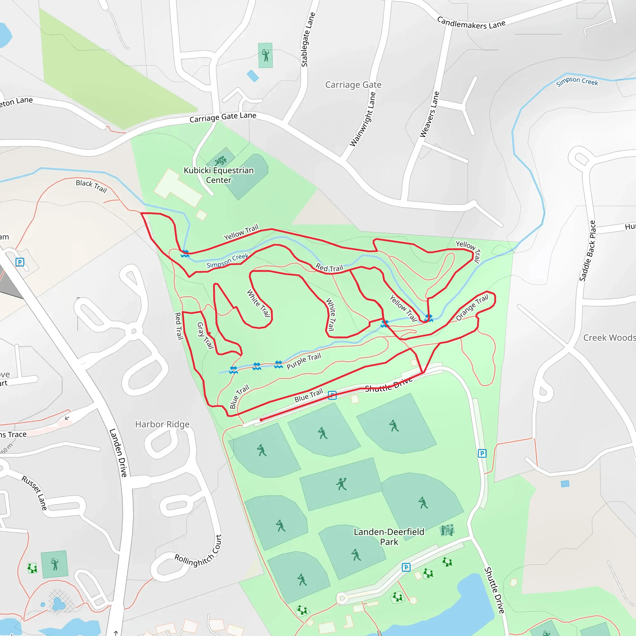 White, Red and Yellow Loop Trail - Shuttle Drive mobile static map