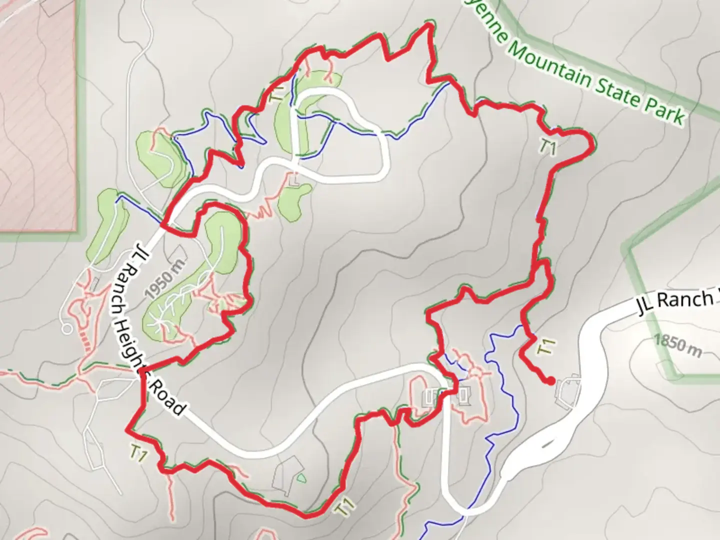 An image depicting the trail Raccoon Ridge and Soaring Kestral Loop and its surrounding area.