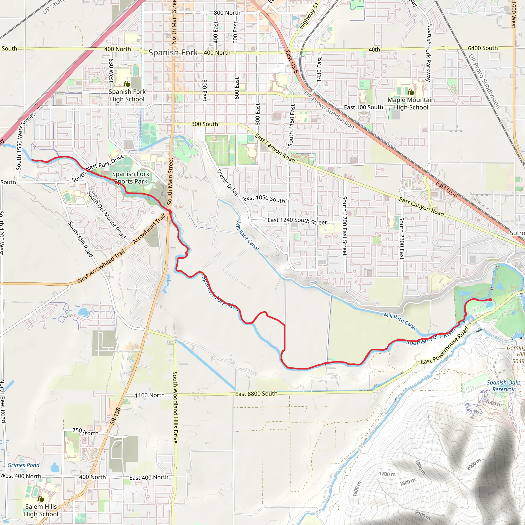 Spanish Fork River Trail mobile static map