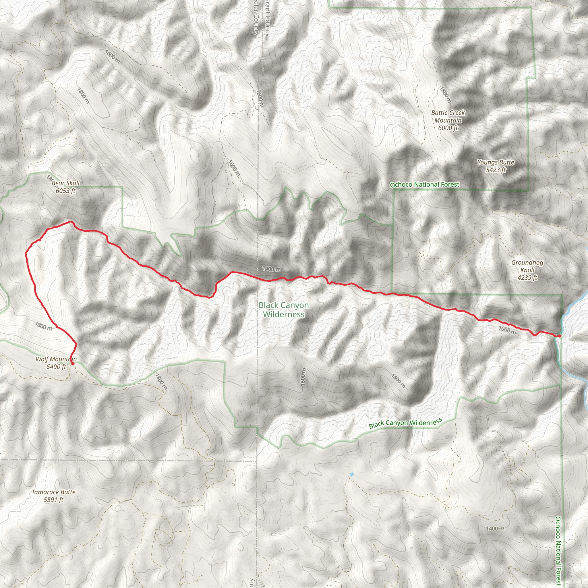 Black Canyon Trail mobile static map