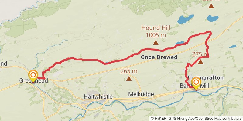 Hadrian's High Way stage 9 Map