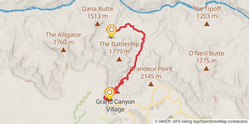 Hermit Trail to Bright Angel Trail stage 2 Map