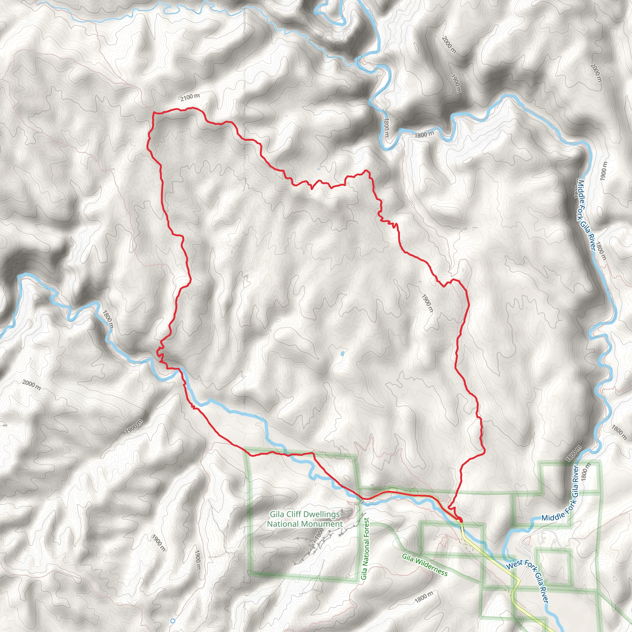 CDT, Big Bear Canyon Trail and Parking Lot Access Trail mobile static map