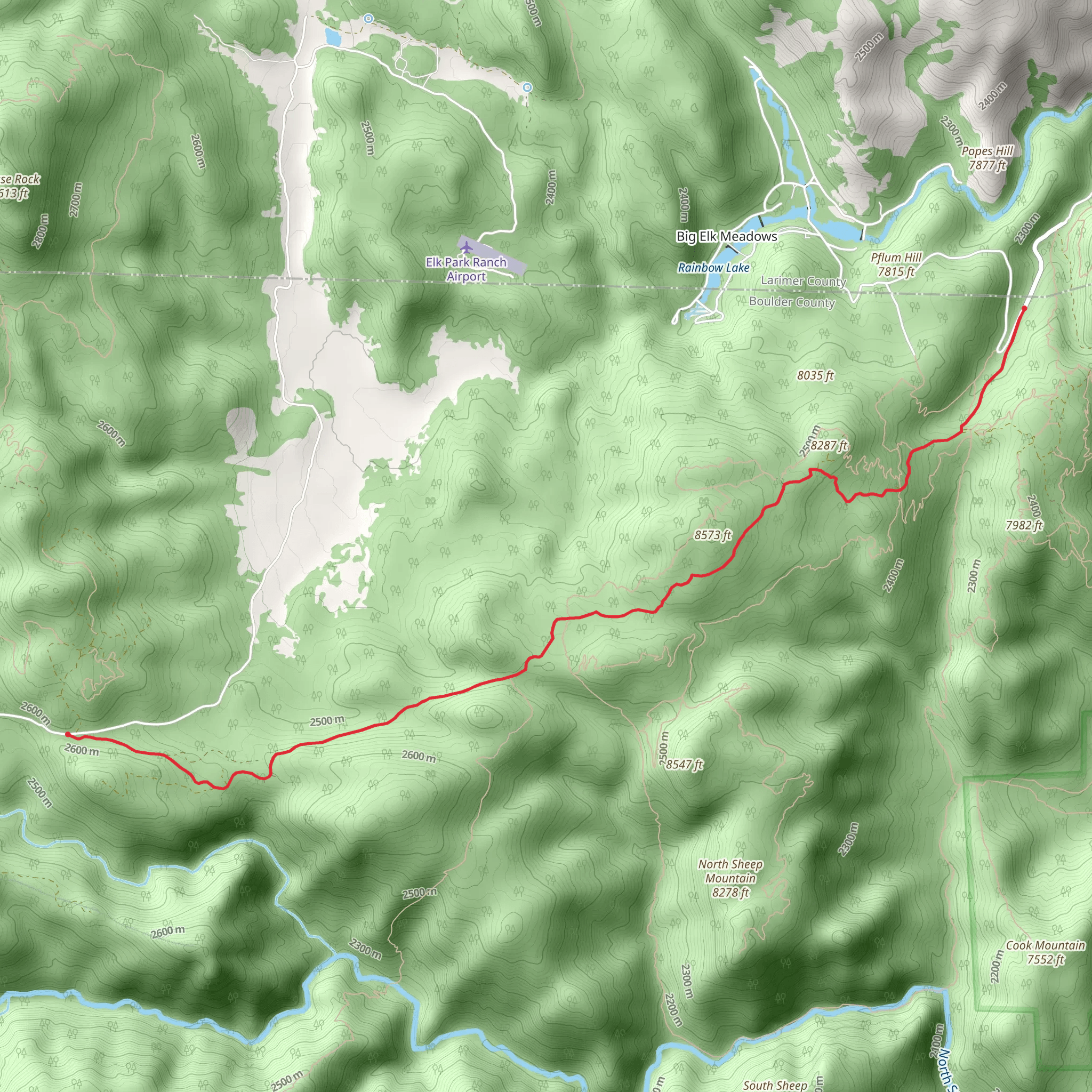Johnny Park Trail mobile static map