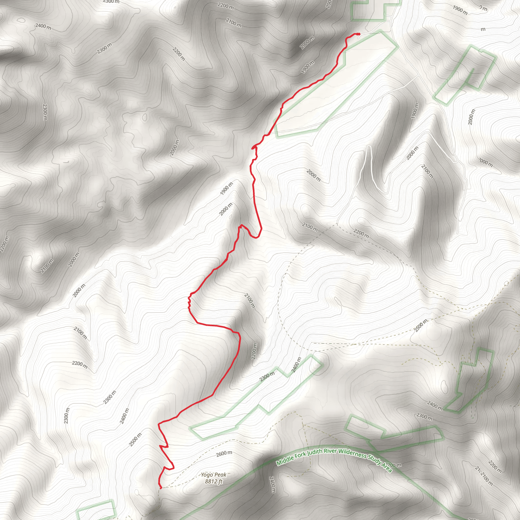 Silver Gulch via Dry Wolf Trail mobile static map