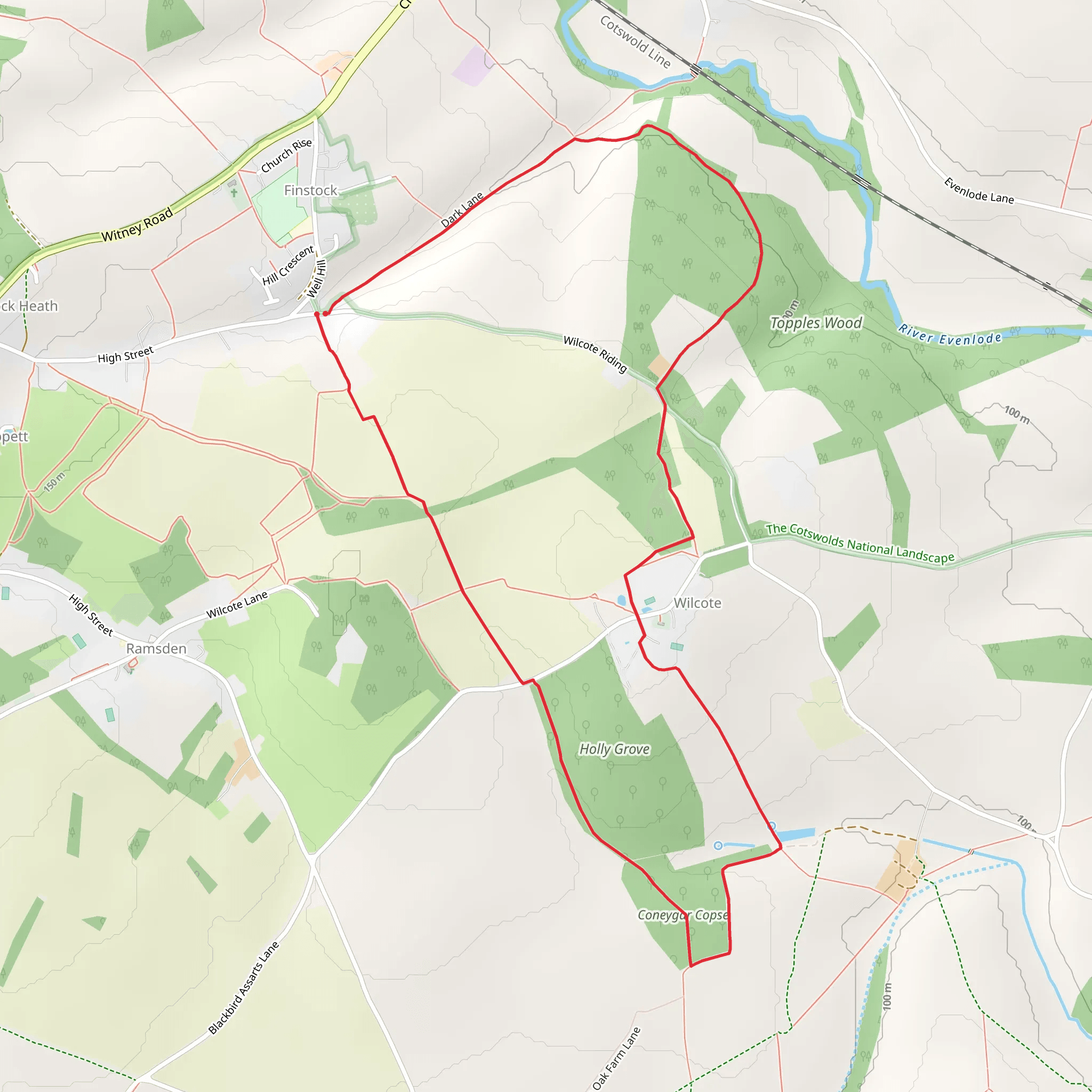 Wilcote Loop mobile static map