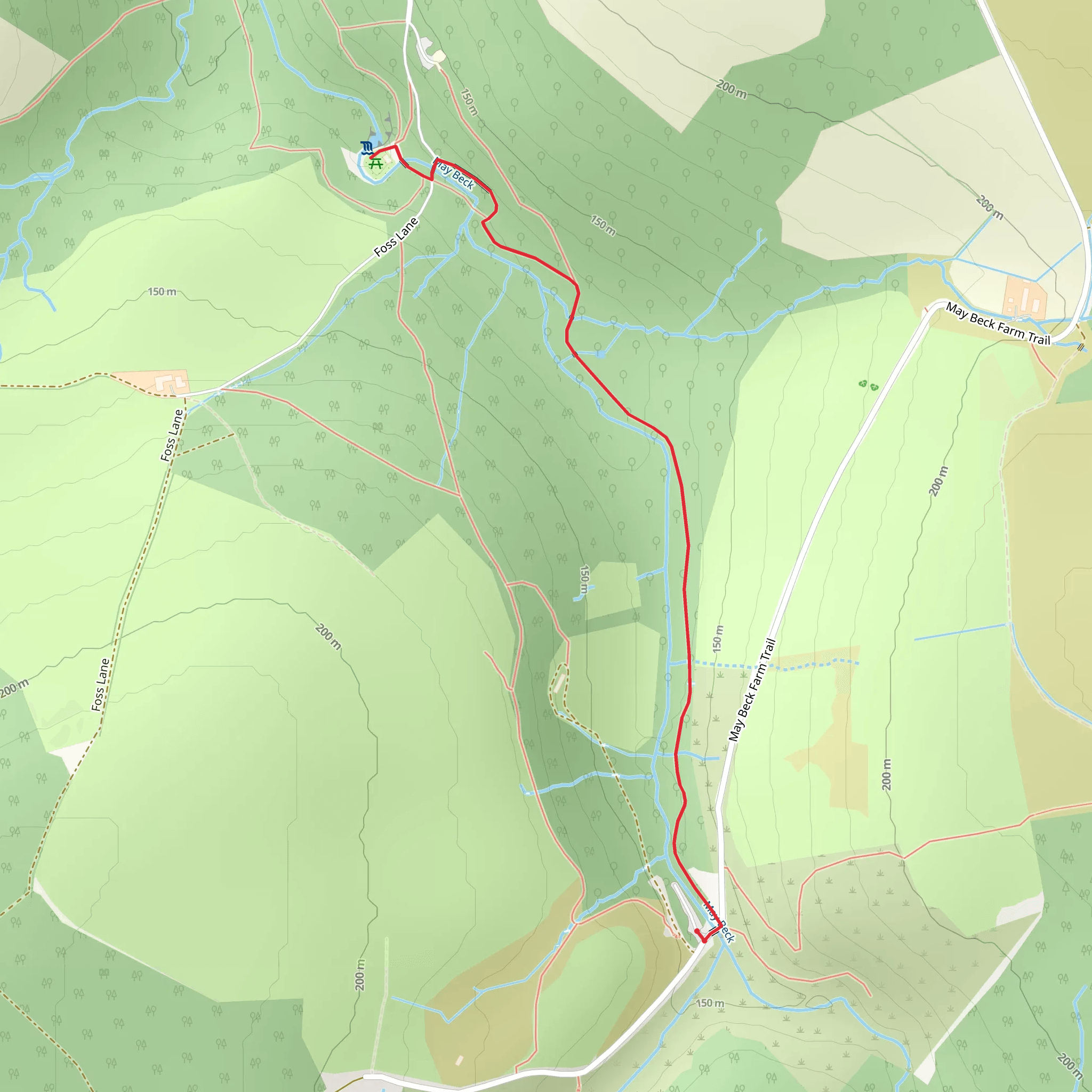 Falling Foss Waterfall mobile static map
